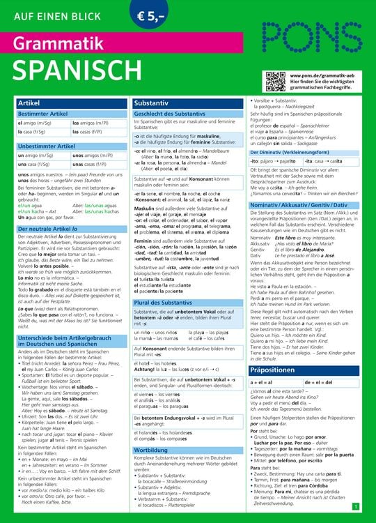 Produktbild: PONS Grammatik auf einen Blick Spanisch