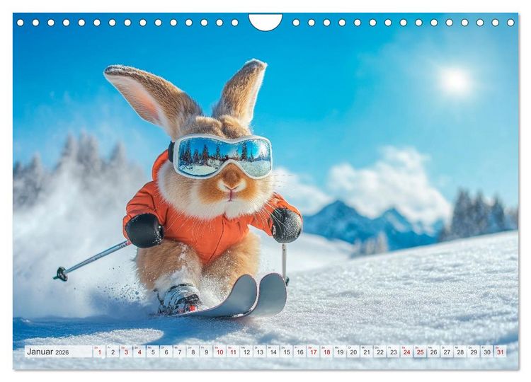 Produktbild: Kaninchen auf Reisen (Wandkalender 2026 DIN A4 quer), CALVENDO Monatskalender