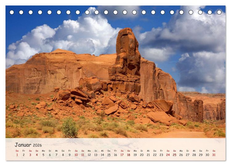 Produktbild: Monument Valley - Faszinierende Westernkulisse in den USA (Tischkalender 2026 DIN A5 quer), CALVENDO Monatskalender
