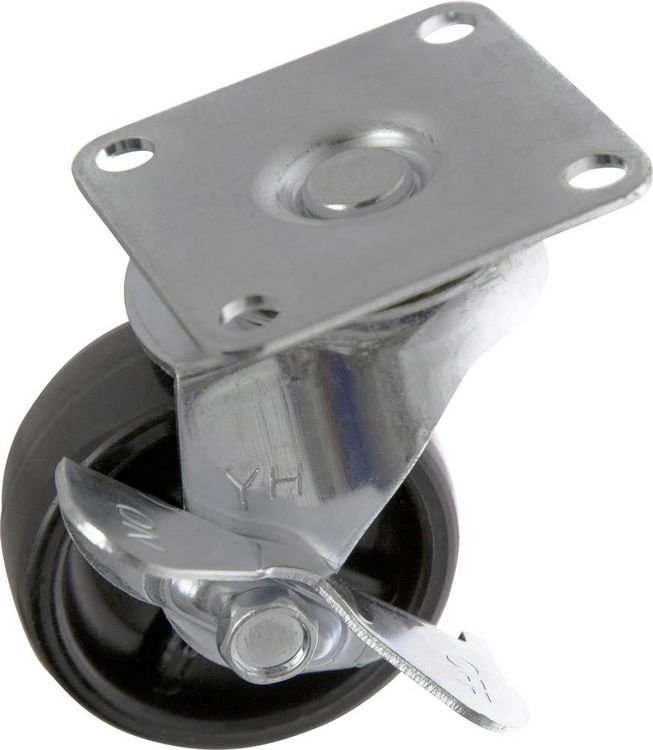 Produktbild: TOOLCRAFT TO-5137896 Lenkrolle mit Feststellbremse und Anschraubplatte 50 mm Tragf&auml;higkeit (max.): 50 kg