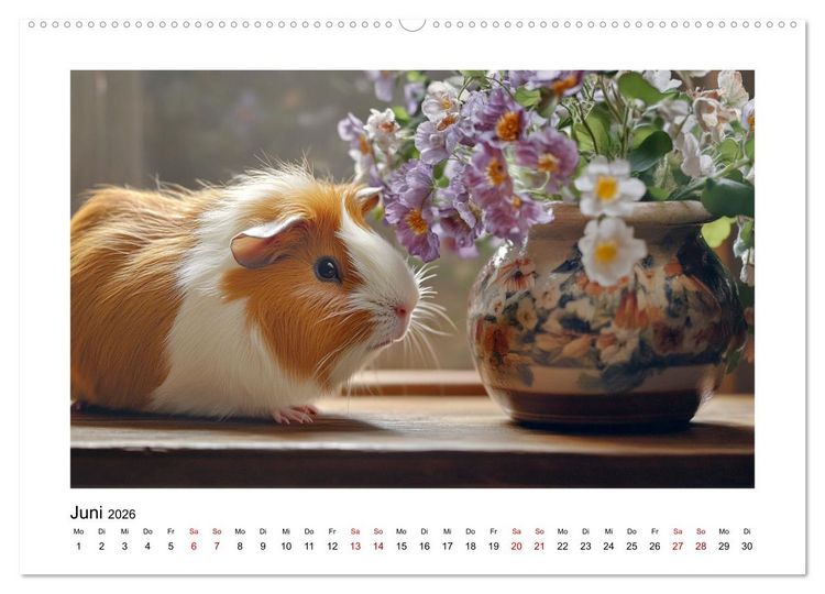 Produktbild: Mehr Schwein mit Meerschwein (Wandkalender 2026 DIN A2 quer), CALVENDO Monatskalender