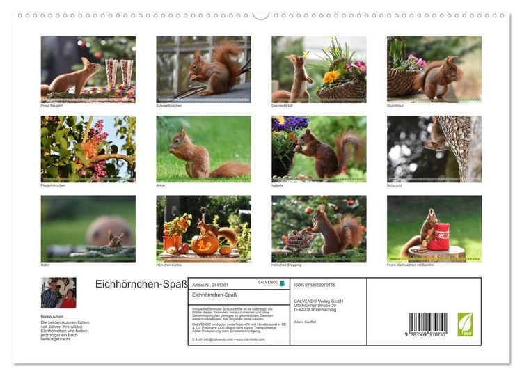 Produktbild: Eichh&ouml;rnchen-Spa&szlig; (hochwertiger Premium Wandkalender 2027 DIN A2 quer), Kunstdruck in Hochglanz