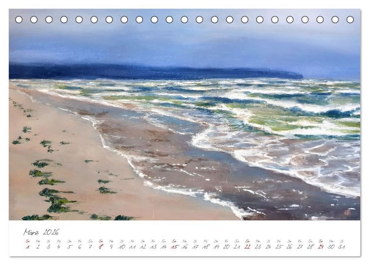 Produktbild: R&uuml;gen in Farbe - Mit Pinsel und Farbe auf der Lieblingsinsel (Tischkalender 2026 DIN A5 quer), CALVENDO Monatskalender
