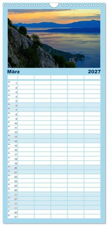 Produktbild: Familienplaner 2027 - Makarska Riviera - Malerische Urlaubsorte in Dalmatien mit 5 Spalten (Wandkalender, 21 x 45 cm) CALVENDO