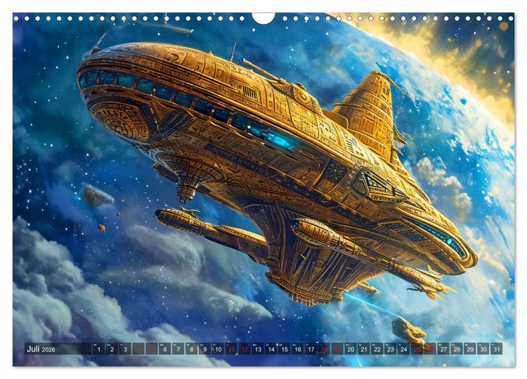 Produktbild: Raumschiffe - Im Universum durch Raum und Zeit (Wandkalender 2026 DIN A3 quer), CALVENDO Monatskalender