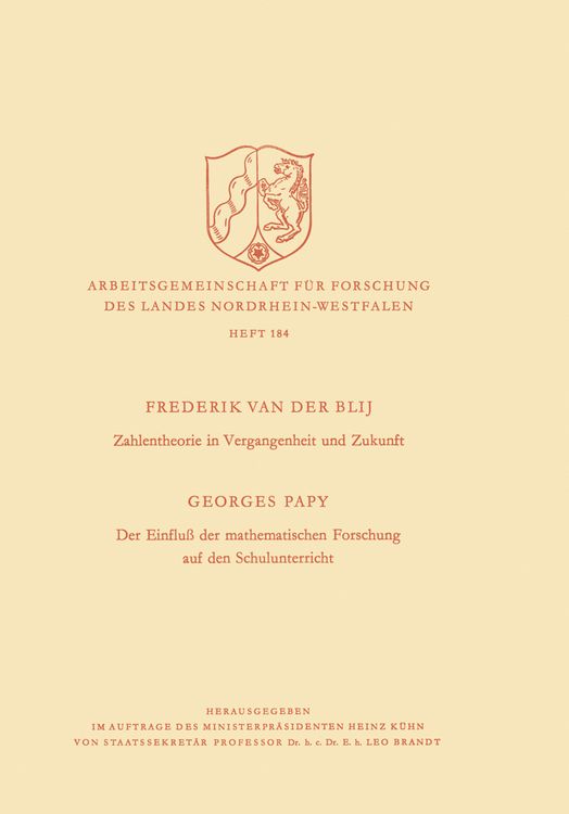Produktbild: Zahlentheorie in Vergangenheit und Zukunft. Der Einflu&szlig; der mathematischen Forschung auf den Schulunterricht