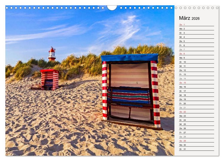 Produktbild: BORKUM Geburtstagskalender mit Planerfunktion (Wandkalender 2026 DIN A3 quer), CALVENDO Monatskalender