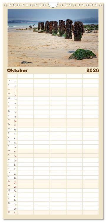 Produktbild: Familienplaner 2026 - Cornwall - Einzigartig mit 5 Spalten (Wandkalender, 21 x 45 cm) CALVENDO