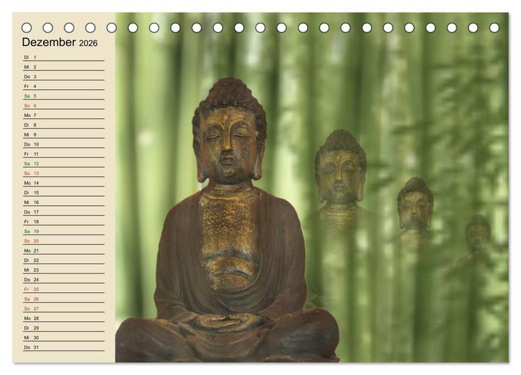 Produktbild: Buddha und Yin Yang (Tischkalender 2026 DIN A5 quer), CALVENDO Monatskalender