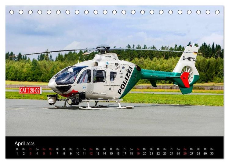 Produktbild: Helicopter 2026 (Tischkalender 2026 DIN A5 quer), CALVENDO Monatskalender