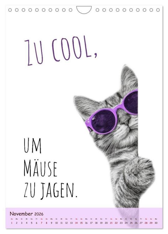 Produktbild: Katzenkult - Coolness auf vier Pfoten (Wandkalender 2026 DIN A4 hoch), CALVENDO Monatskalender