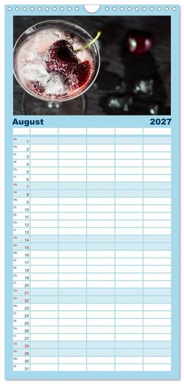 Produktbild: Familienplaner 2027 - Frisches Aromawasser mit 5 Spalten (Wandkalender, 21 x 45 cm) CALVENDO
