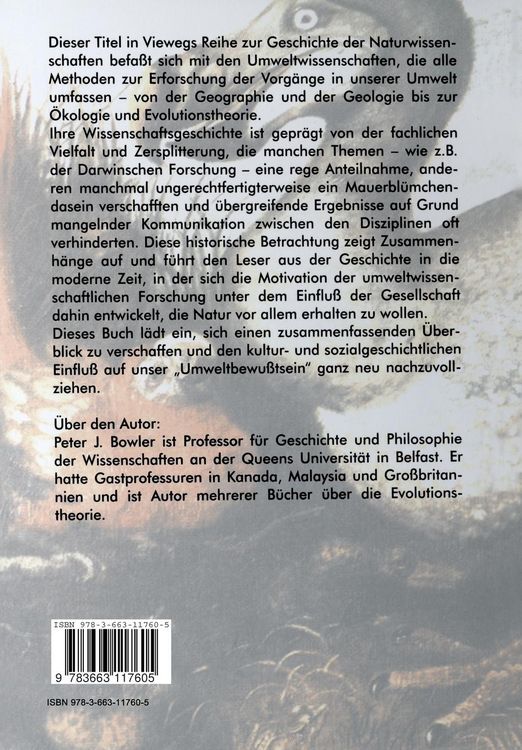 Produktbild: Viewegs Geschichte der Umweltwissenschaften