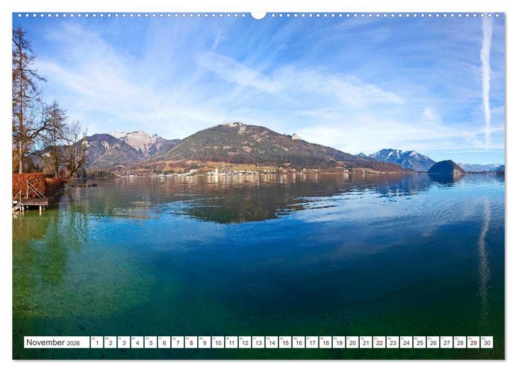 Produktbild: Der sch&ouml;ne Wolfgangsee im Salzkammergut (hochwertiger Premium Wandkalender 2026 DIN A2 quer), Kunstdruck in Hochglanz