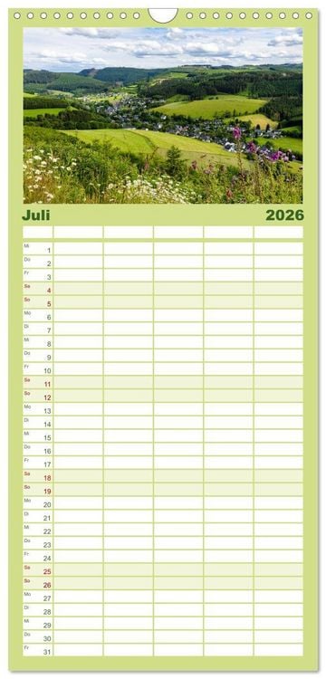 Produktbild: Familienplaner 2026 - Westfeld-Ohlenbach im Wechsel der Jahreszeiten mit 5 Spalten (Wandkalender, 21 x 45 cm) CALVENDO