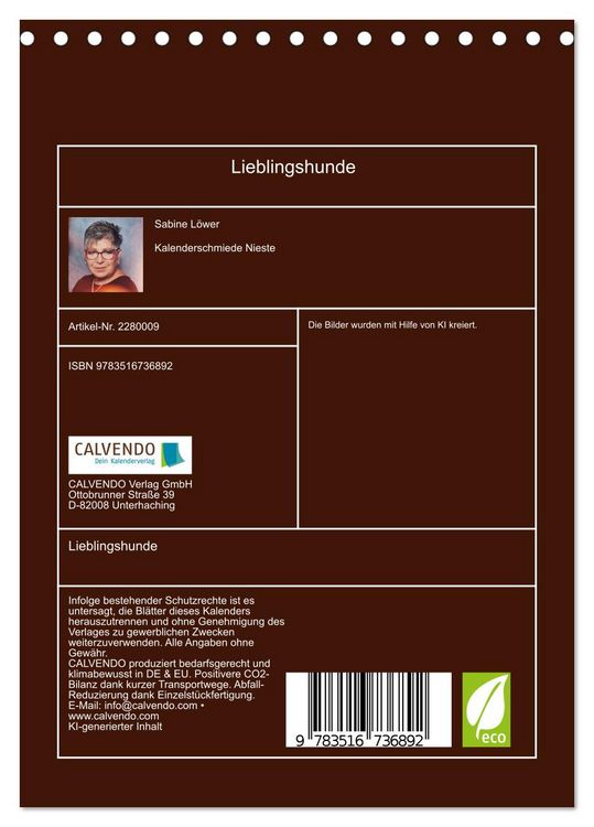 Produktbild: Lieblingshunde (Tischkalender 2026 DIN A5 hoch), CALVENDO Monatskalender