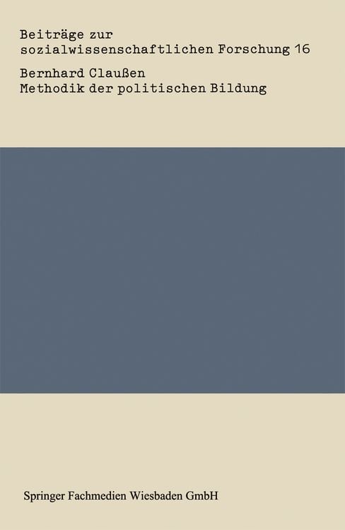 Produktbild: Methodik der politischen Bildung