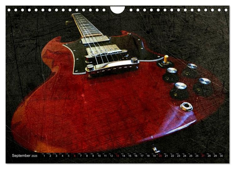 Produktbild: GUITARS Vintage Style (Wall Calendar 2026 DIN A4 landscape), CALVENDO 12 Month Wall Calendar
