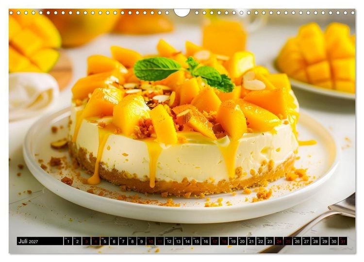 Produktbild: K&auml;sekuchen Kalender - K&ouml;stliche Dessertmomente (Wandkalender 2027 DIN A3 quer), CALVENDO Monatskalender