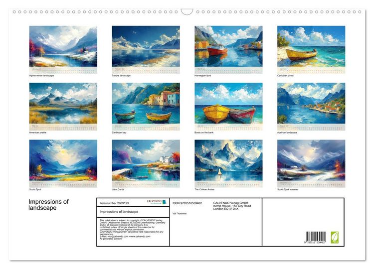 Produktbild: Impressions of landscape (Wall Calendar 2026 DIN A2 landscape), CALVENDO 12 Month Wall Calendar