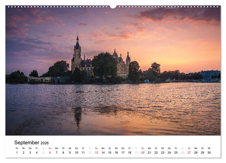 Produktbild: Schweriner M&auml;rchenschloss (hochwertiger Premium Wandkalender 2026 DIN A2 quer), Kunstdruck in Hochglanz
