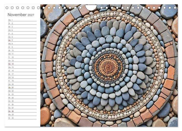 Produktbild: Natural Mandalas - Kraftvolle KI Mandalas aus Naturmaterialien (Wandkalender 2027 DIN A4 quer), CALVENDO Monatskalender