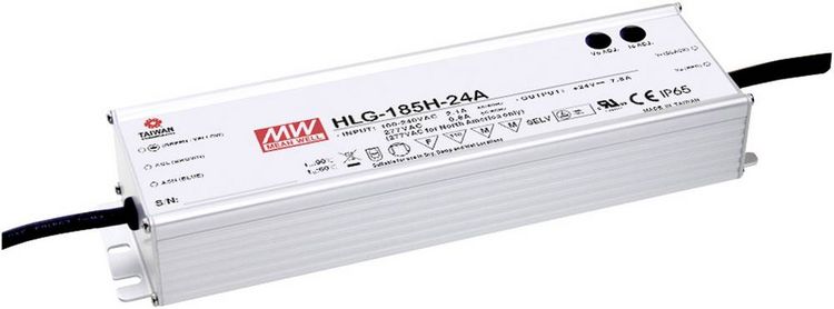 Produktbild: MW Mean Well HLG-185H-42A LED-Treiber, LED-Trafo Konstantspannung, Konstantstrom 184 W 4.4 A 42 V/DC PFC-Schaltkreis, &Uuml;berlastschutz, einstellbar 1