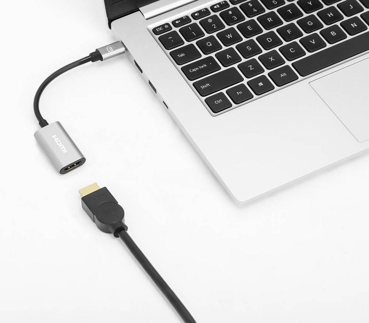 Produktbild: Manhattan USB-Adapter HDMI 2.0 HDMI-A Buchse, USB-C&reg; Stecker 0.11m Spacegrau 153973