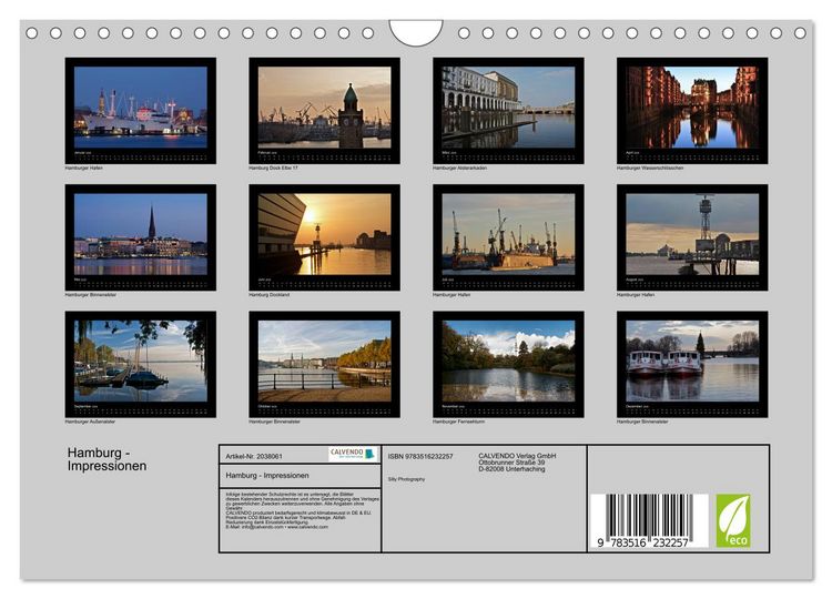 Produktbild: Hamburg - Impressionen (Wandkalender 2026 DIN A4 quer), CALVENDO Monatskalender