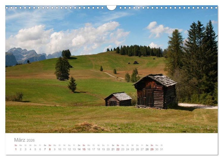 Produktbild: Bekannte und unbekannte Almen in S&uuml;dtirol (Wandkalender 2026 DIN A3 quer), CALVENDO Monatskalender