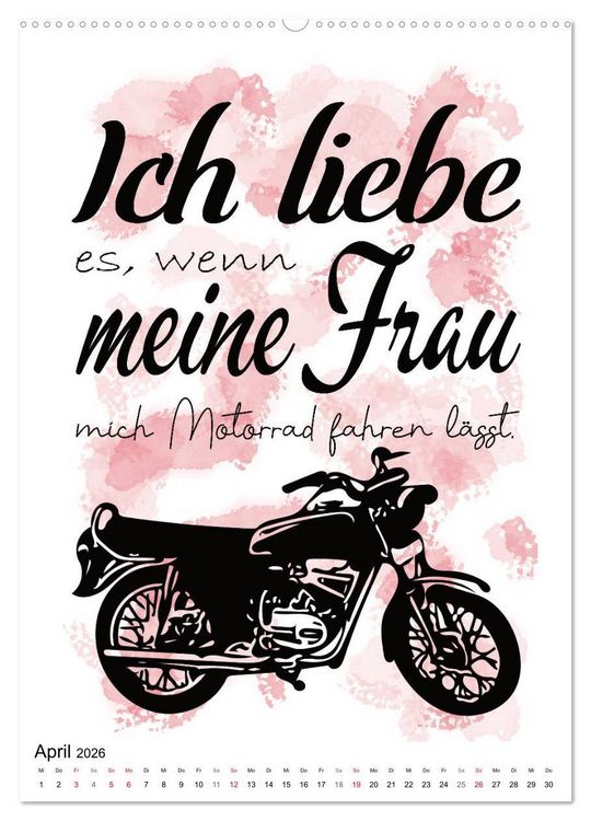 Produktbild: Biker-Spr&uuml;che (hochwertiger Premium Wandkalender 2026 DIN A2 hoch), Kunstdruck in Hochglanz