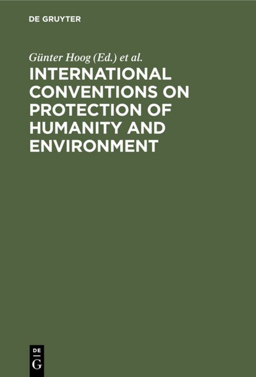 Produktbild: International Conventions on Protection of Humanity and Environment