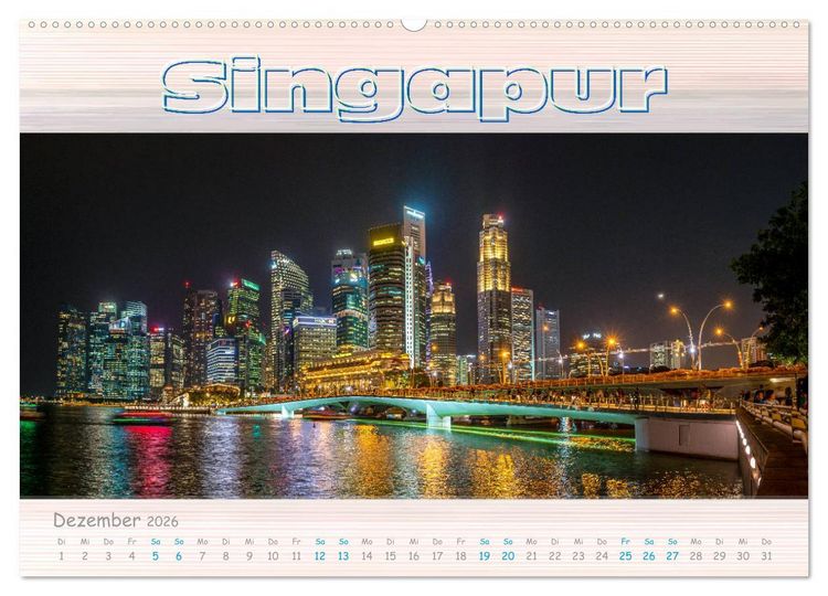 Produktbild: Singapur als Panorama (hochwertiger Premium Wandkalender 2026 DIN A2 quer), Kunstdruck in Hochglanz