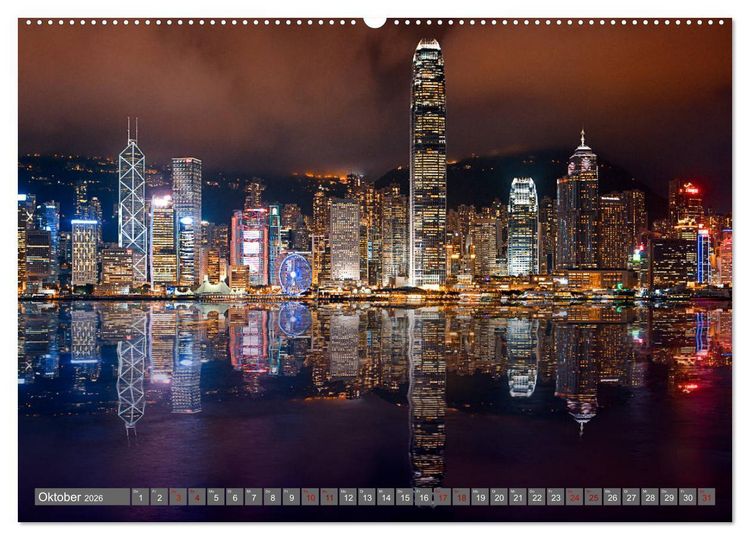 Produktbild: Hong Kong Citylights (hochwertiger Premium Wandkalender 2026 DIN A2 quer), Kunstdruck in Hochglanz