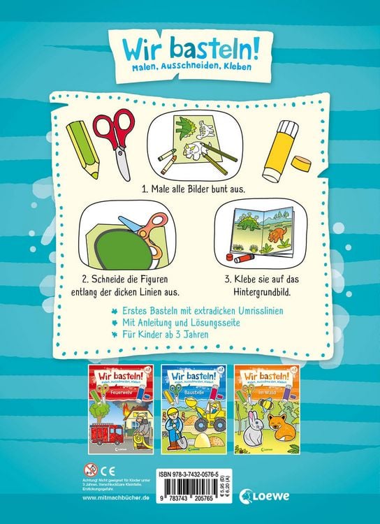 Produktbild: Wir basteln! - Malen, Ausschneiden, Kleben - Dinos