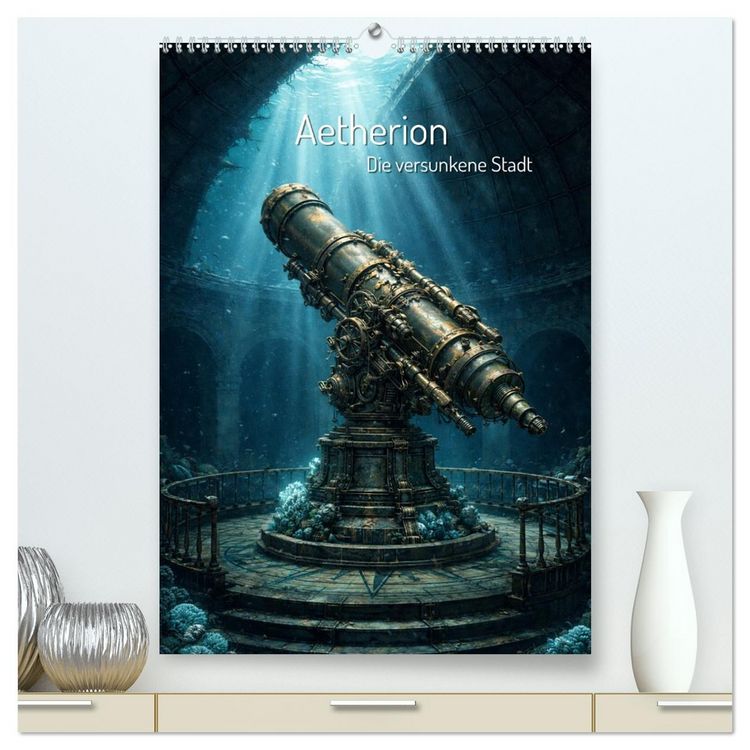 Produktbild: Aetherion &ndash; Die versunkene Stadt (hochwertiger Premium Wandkalender 2027 DIN A2 hoch), Kunstdruck in Hochglanz