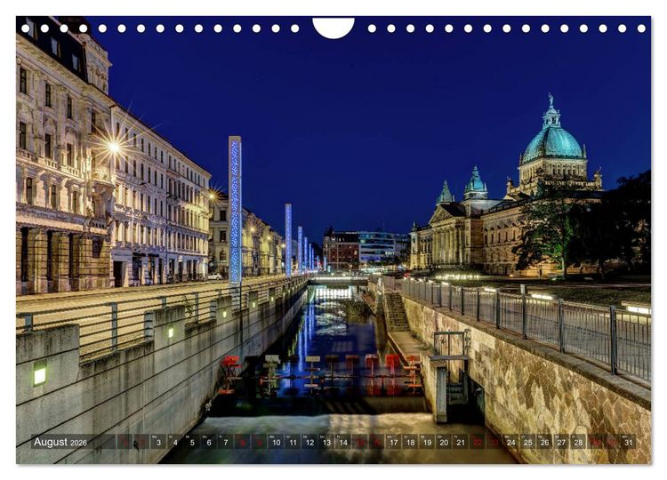 Produktbild: Nachts in Leipzig (Wandkalender 2026 DIN A4 quer), CALVENDO Monatskalender