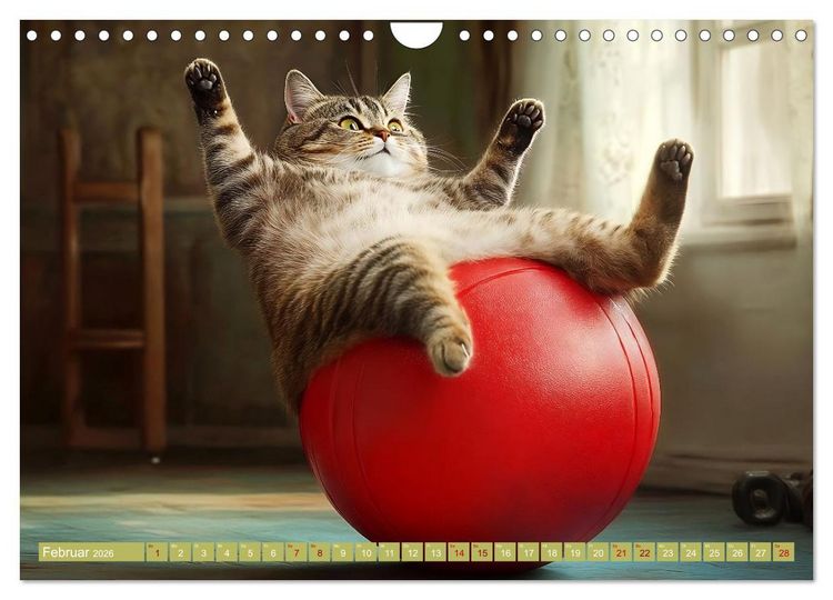 Produktbild: Lustige Sportarten f&uuml;r Katzen (Wandkalender 2026 DIN A4 quer), CALVENDO Monatskalender