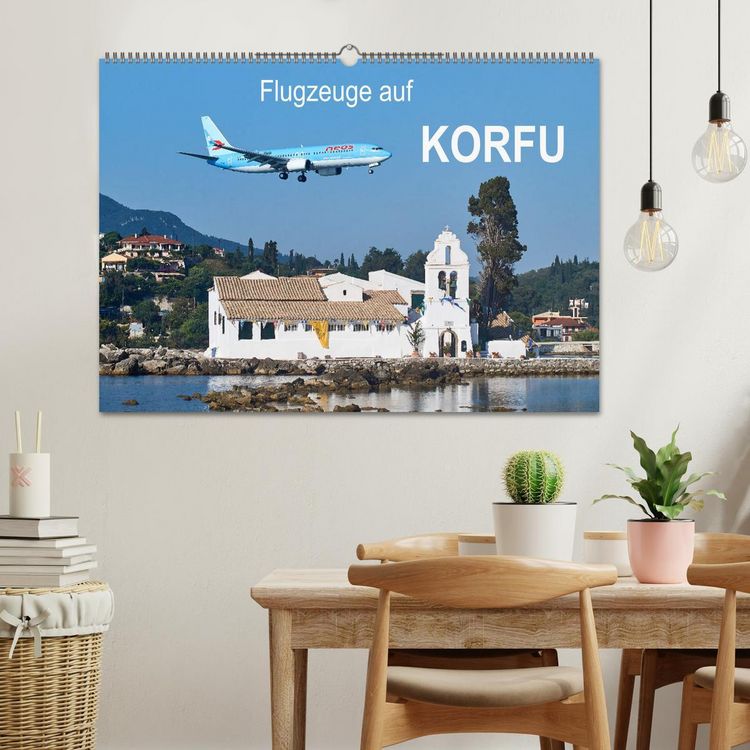 Produktbild: Flugzeuge auf Korfu (Wandkalender 2026 DIN A2 quer), CALVENDO Monatskalender