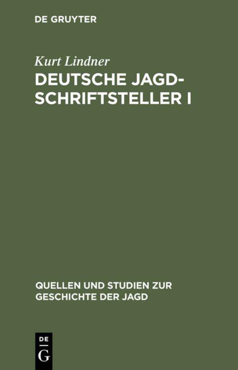 Produktbild: Deutsche Jagdschriftsteller I