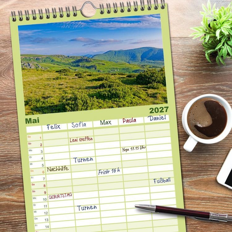 Produktbild: Familienplaner 2027 - Siebenb&uuml;rgen und das Fagaras Gebirge mit 5 Spalten (Wandkalender, 21 x 45 cm) CALVENDO