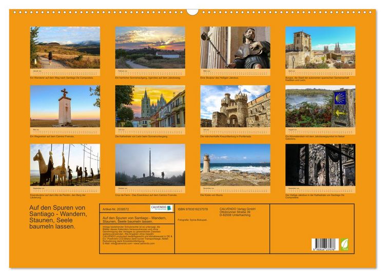 Produktbild: Auf den Spuren von Santiago - Wandern, Staunen, Seele baumeln lassen. (Wandkalender 2026 DIN A2 quer), CALVENDO Monatskalender