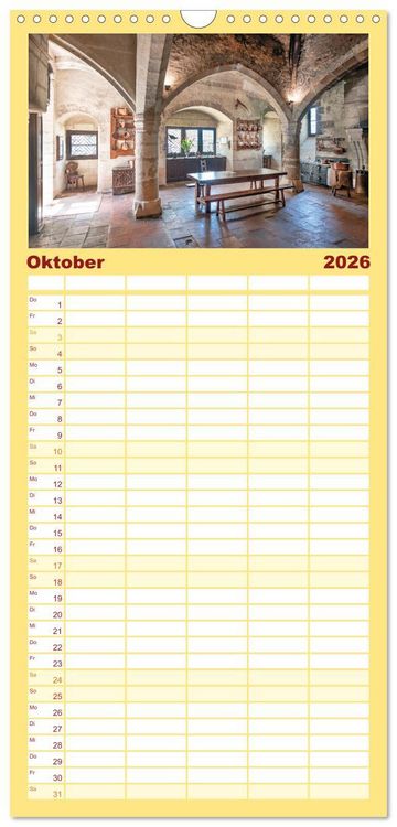 Produktbild: Familienplaner 2026 - F&uuml;rstliche K&uuml;chen und Tafeln mit 5 Spalten (Wandkalender, 21 x 45 cm) CALVENDO