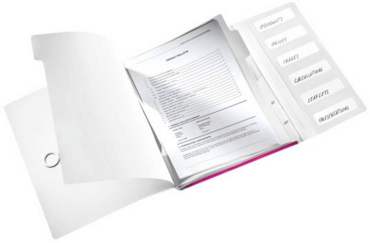 Produktbild: LEITZ Ordnungsmappe WOW 6 F&auml;cher pink DIN A4