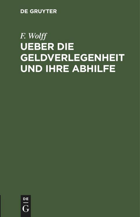 Produktbild: Ueber die Geldverlegenheit und ihre Abhilfe