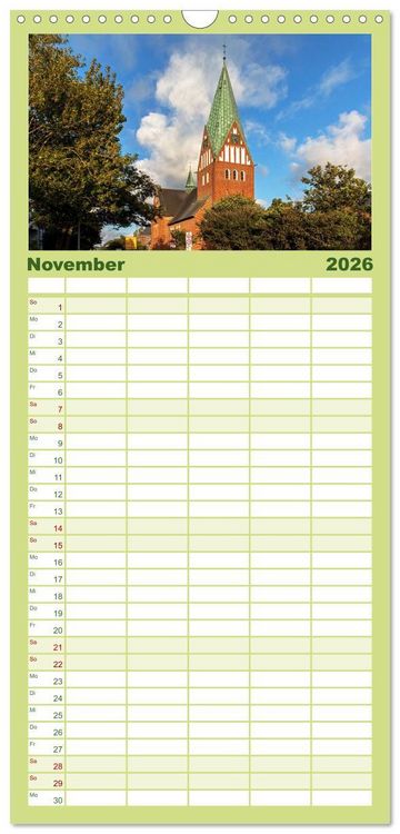 Produktbild: Familienplaner 2026 - Magisches Sylt mit 5 Spalten (Wandkalender, 21 x 45 cm) CALVENDO