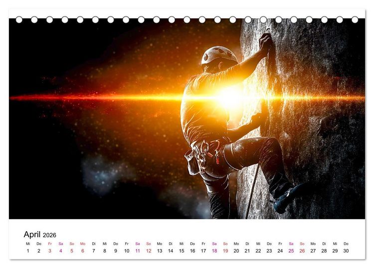 Produktbild: Klettern - die H&ouml;henangst &uuml;berwinden (Tischkalender 2026 DIN A5 quer), CALVENDO Monatskalender