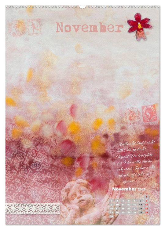 Produktbild: Jahr der Dankbarkeit &ndash; Scrapbooking-Kalender (Wandkalender 2026 DIN A2 hoch), CALVENDO Monatskalender