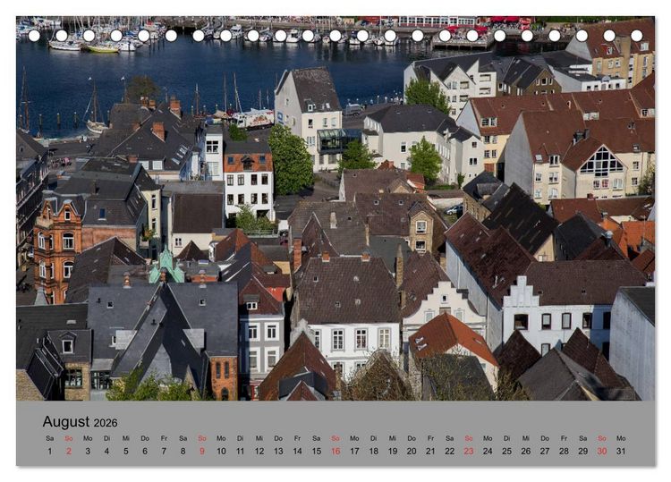 Produktbild: D&auml;cher von Flensburg (Tischkalender 2026 DIN A5 quer), CALVENDO Monatskalender