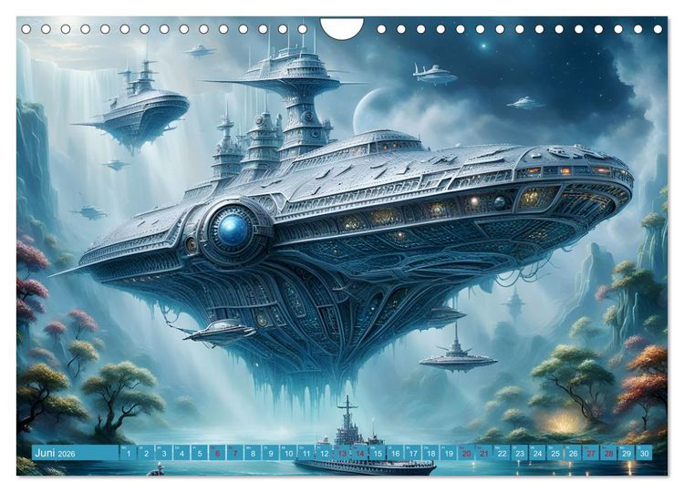 Produktbild: Futuristische Giganten Eine Welt von Morgen (Wandkalender 2026 DIN A4 quer), CALVENDO Monatskalender